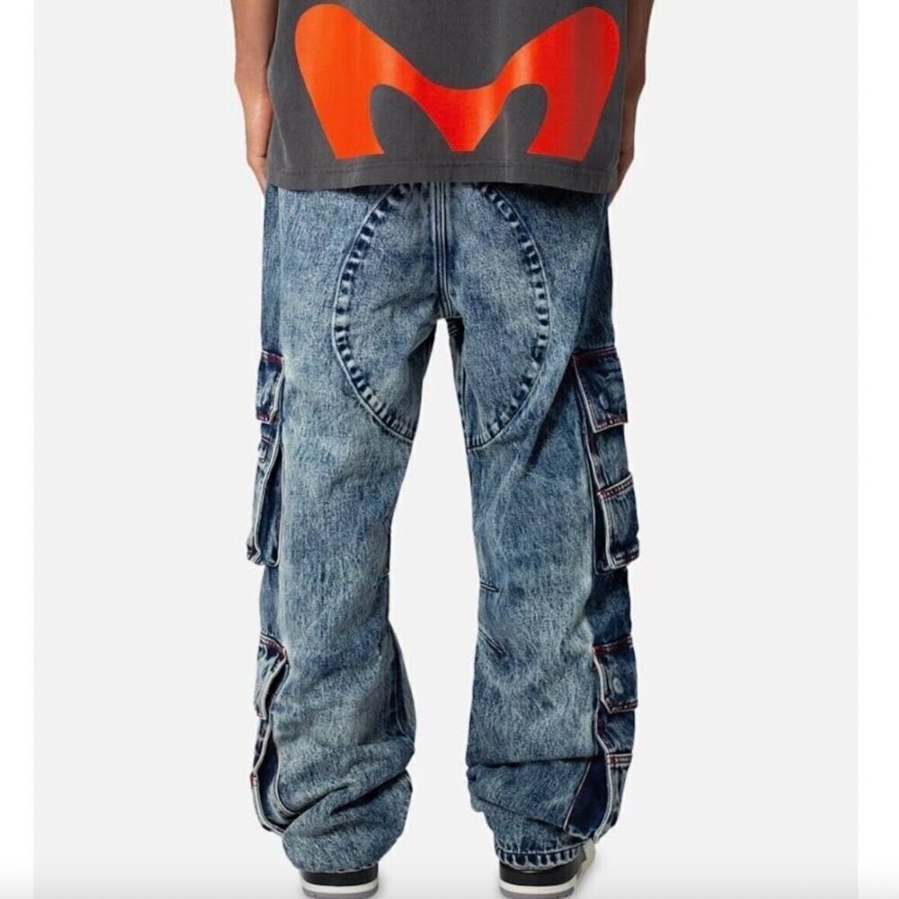 MNML Cargo Jeans 29 Blue - Picture 2 of 16